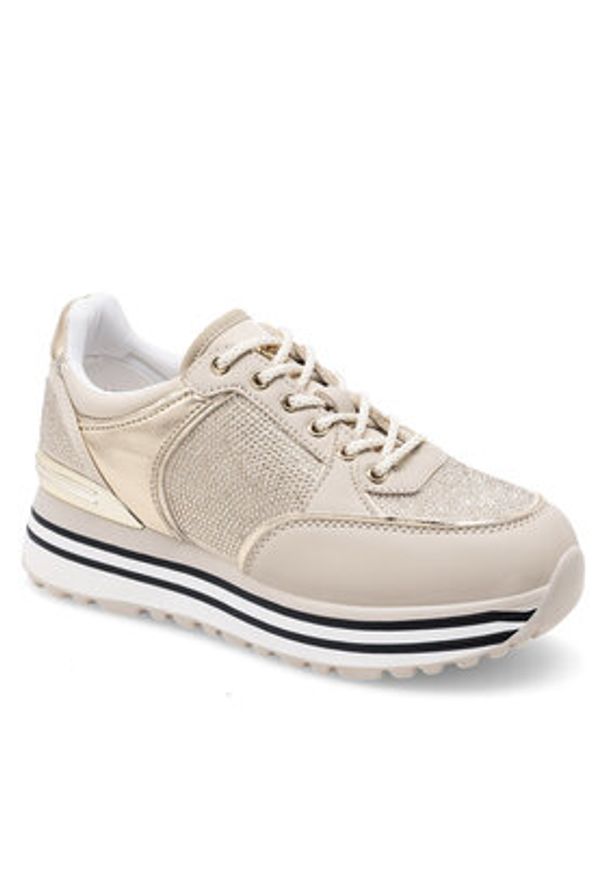 Eva Minge Sneakersy WYL3795-1 Beżowy. Kolor: beżowy. Materiał: skóra