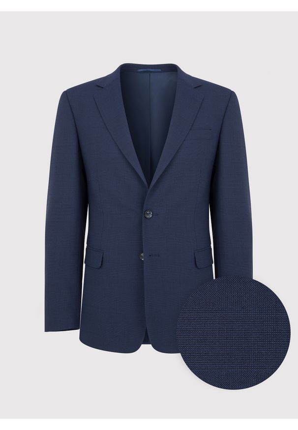 Pako Lorente - PAKO LORENTE – Marynarka garniturowa w kolorze granatowym. Okazja: na wesele, na ślub cywilny. Kolor: niebieski. Materiał: poliester, wełna, elastan. Wzór: gładki