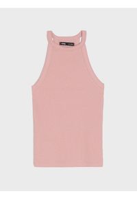 Sinsay - Prążkowany top - różowy. Kolor: różowy. Materiał: prążkowany #1