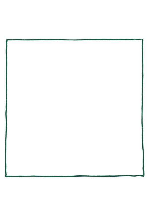 Modini - Biała poszetka z zielonym obszyciem E136. Kolor: zielony, biały, wielokolorowy