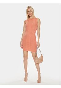 Guess Sukienka dzianinowa Es Sl Adaline W4GK11 Z2U00 Koralowy Slim Fit. Kolor: pomarańczowy. Materiał: syntetyk