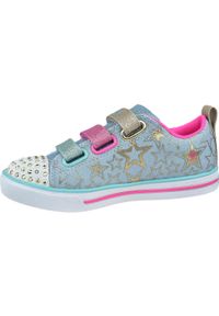 skechers - Buty do chodzenia dla dzieci Skechers Sparkle Litestars The Limit. Zapięcie: rzepy. Kolor: wielokolorowy, niebieski. Materiał: materiał, syntetyk, tkanina. Szerokość cholewki: normalna. Sport: turystyka piesza
