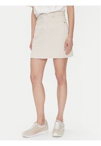 Vero Moda Spódnica jeansowa Tessa 10301536 Écru Regular Fit. Kolor: kremowy. Materiał: bawełna #1