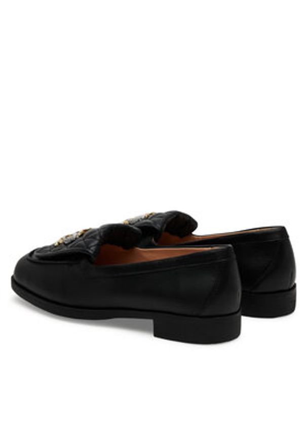 Love Moschino - LOVE MOSCHINO Loafersy JA10032G1MIE0000 Czarny. Kolor: czarny. Materiał: skóra
