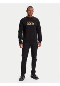 Karl Lagerfeld - KARL LAGERFELD Bluza 705091 553917 Czarny Regular Fit. Typ kołnierza: dekolt w karo. Kolor: czarny. Materiał: bawełna #3