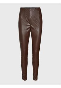 Vero Moda Spodnie z imitacji skóry Lana 10269992 Brązowy Slim Fit. Kolor: brązowy. Materiał: skóra #3