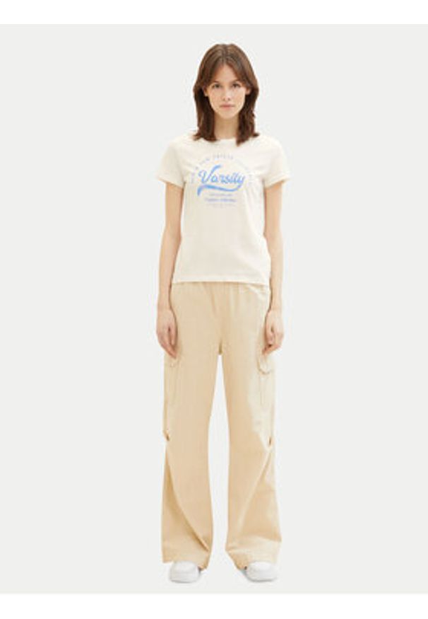 Tom Tailor Denim T-Shirt 1040185 Biały Regular Fit. Kolor: biały. Materiał: bawełna