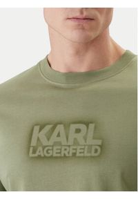 Karl Lagerfeld - KARL LAGERFELD T-Shirt 755060 562242 Zielony Regular Fit. Typ kołnierza: dekolt w karo. Kolor: zielony. Materiał: bawełna #3