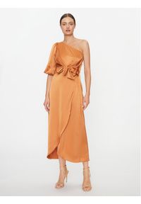 YAS Sukienka koktajlowa 26031522 Brązowy Regular Fit. Kolor: brązowy. Materiał: syntetyk. Styl: wizytowy #1