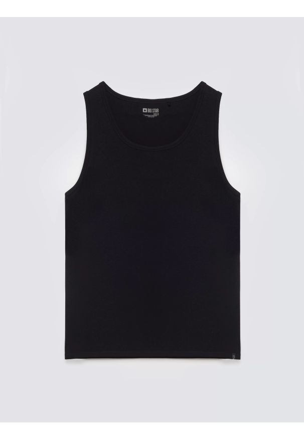 Big-Star - Koszulka męska slim bez rękawów czarna Dero 906. Okazja: na co dzień. Kolor: czarny. Materiał: jeans, dresówka. Długość rękawa: bez rękawów. Styl: sportowy, casual