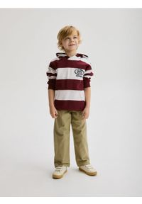 Reserved - Bluza z haftem - czerwony. Kolor: czerwony. Materiał: bawełna, dzianina. Wzór: haft #1