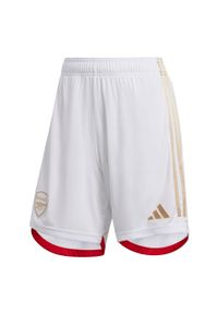 Spodenki do piłki nożnej męskie Adidas Arsenal 23/24 Home. Kolor: biały. Materiał: materiał