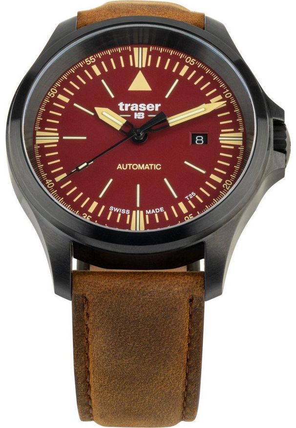 Zegarek Traser Zegarek męski Traser TS-110758 brązowy. Kolor: brązowy