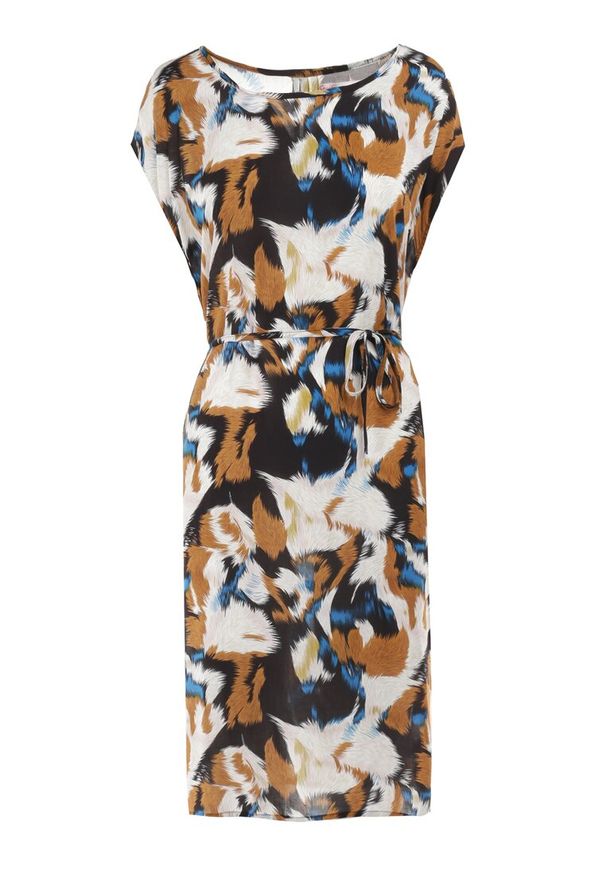 Born2be - Brązowa Sukienka Bawełniana Phyleda. Kolekcja: plus size. Kolor: brązowy. Materiał: bawełna. Długość rękawa: krótki rękaw. Wzór: aplikacja. Sezon: lato. Typ sukienki: dla puszystych. Długość: midi