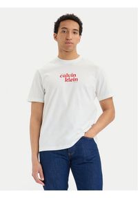 Calvin Klein Jeans T-Shirt SS 20S LV04RG815G Biały Regular Fit. Kolor: biały. Materiał: bawełna #1