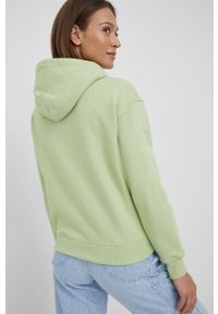 Calvin Klein Jeans bluza J20J218048.PPYY damska kolor zielony z kapturem z nadrukiem. Typ kołnierza: kaptur. Kolor: zielony. Materiał: dzianina. Długość rękawa: długi rękaw. Długość: długie. Wzór: nadruk #3