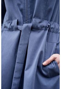 Marie Zélie - Parka Linda bawełna z elastanem szarobłękitna. Kolor: niebieski. Materiał: bawełna, elastan. Długość: długie. Sezon: lato #6