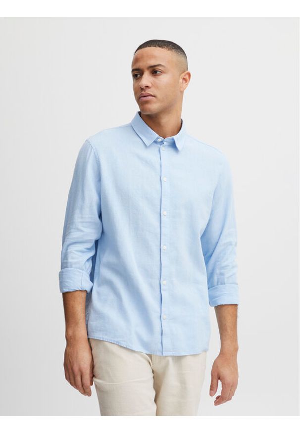!SOLID - Solid Koszula 21107646 Błękitny Regular Fit. Kolor: niebieski. Materiał: len