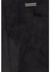 Guess Spodnie damskie kolor czarny dopasowane high waist. Stan: podwyższony. Kolor: czarny. Materiał: dzianina #3