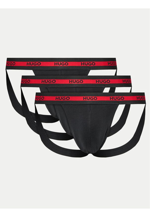 Hugo Komplet 3 par slipów Jock Strap 50517882 Czarny. Kolor: czarny. Materiał: bawełna