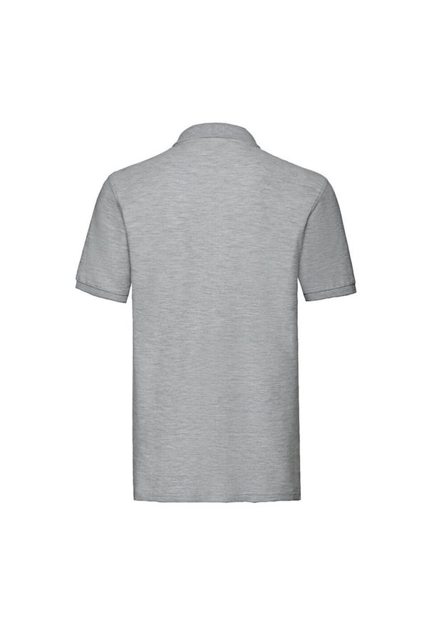 FRUIT OF THE LOOM - Męska Koszulka Polo Z Bawełny Premium. Typ kołnierza: polo. Kolor: szary. Materiał: bawełna