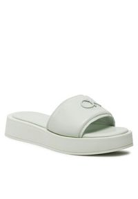Calvin Klein Klapki Flatform Slide Relock Lth HW0HW02049 Zielony. Kolor: zielony. Materiał: skóra #4