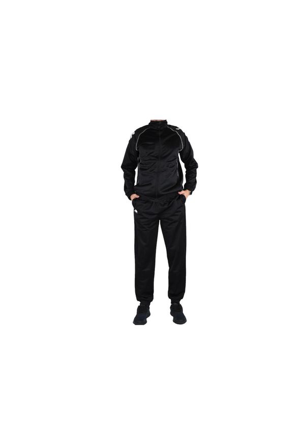 Dres sportowy męski Kappa Ephraim Training Suit. Kolor: czarny, wielokolorowy. Materiał: dresówka. Sport: turystyka piesza, piłka nożna