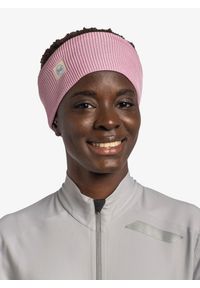 Opaska na głowę Buff Crossknit Headband - solid camelia. Kolor: różowy