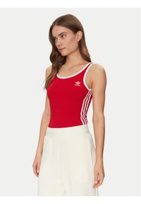 Adidas - adidas Body adicolor 3-Stripes JD4632 Czerwony Slim Fit. Kolor: czerwony. Materiał: bawełna