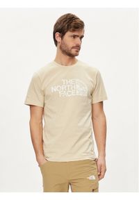 The North Face T-Shirt Woodcut Dome NF0A87NX Beżowy Regular Fit. Kolor: beżowy. Materiał: bawełna #1