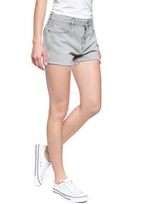 Wrangler - DAMSKIE SPODENKI WRANGLER BOYFRIEND SHORT ICY GREY W29KRJ28C 112128579. Materiał: jeans #8