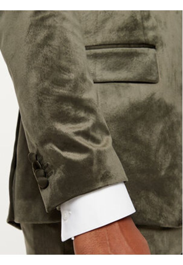 Jack & Jones - Jack&Jones Garnitur Velvet 12271528 Zielony Slim Fit. Kolor: zielony. Materiał: syntetyk