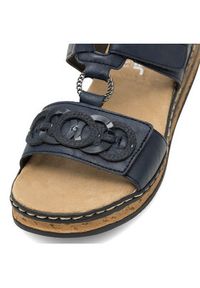 Rieker Klapki 62936-14 Granatowy. Kolor: niebieski. Materiał: skóra #2