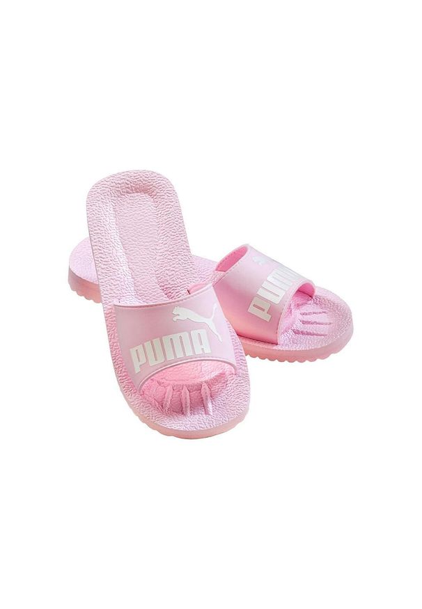 Klapki damskie Puma Purecat. Zapięcie: bez zapięcia. Kolor: różowy. Materiał: syntetyk, materiał. Szerokość cholewki: normalna. Sport: turystyka piesza