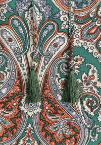 Born2be - Zielono-Brązowa Sukienka Maxi z Wiskozy w Stylu Boho z Wzorem Paisley i Gumką w Pasie Naroli. Okazja: na spacer, na co dzień. Typ kołnierza: dekolt w kształcie V. Kolor: zielony. Materiał: wiskoza. Wzór: paisley. Sezon: lato. Styl: boho. Długość: maxi #3