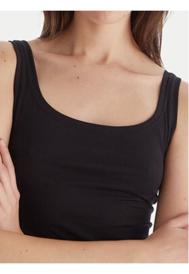 Hunkemöller Top Singlet 302809 Czarny Slim Fit. Kolor: czarny. Materiał: bawełna