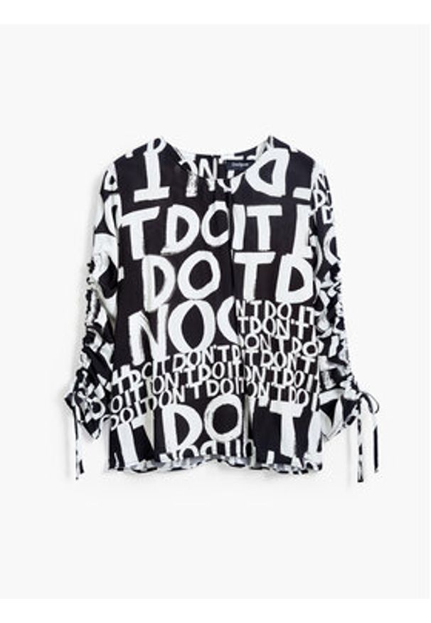 Desigual Bluzka 25SWBW04 Czarny Regular Fit. Kolor: czarny. Materiał: wiskoza