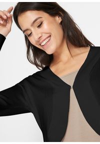 bonprix - Krótki sweter rozpinany z wiskozą. Kolor: czarny. Materiał: wiskoza. Długość: krótkie. Styl: elegancki #3