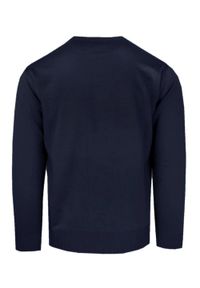 Wełniany Sweter, Okrągły Dekolt (U-Neck) - Pako Jeans - Granatowy. Okazja: do pracy, na spotkanie biznesowe. Kolor: niebieski. Materiał: wełna, akryl. Styl: klasyczny, biznesowy #3