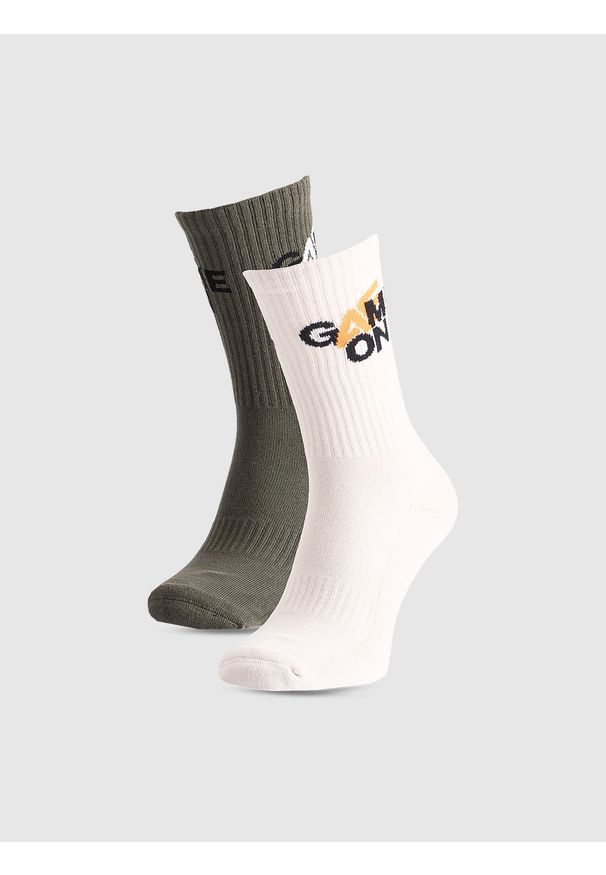 4f - 4F Skarpety casual za kostkę (2-pack) męskie - multikolor 39-42. Kolor: wielokolorowy. Materiał: bawełna