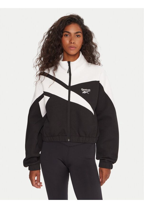 Reebok Bluza RK25139CCW Czarny Regular Fit. Kolor: czarny. Materiał: syntetyk