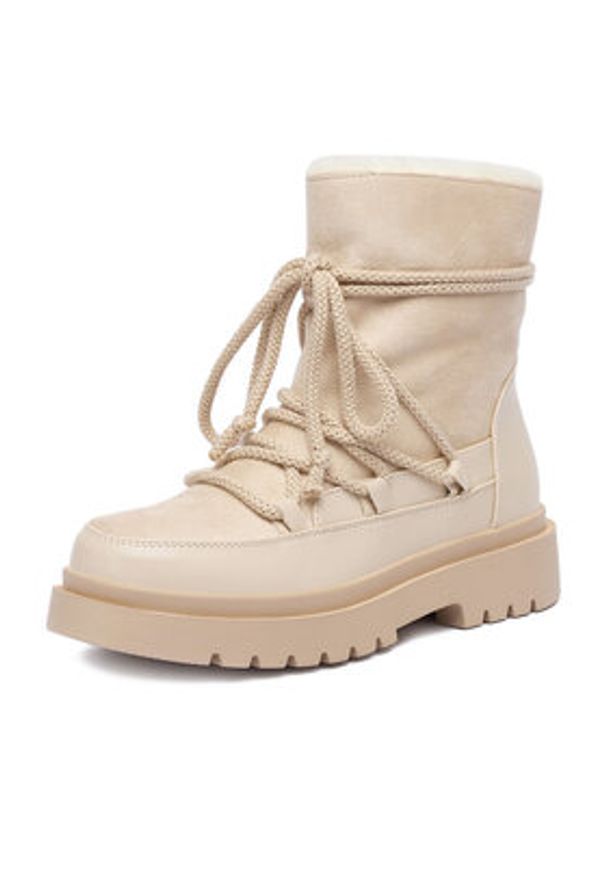 DeeZee Śniegowce HX24027-1 Écru. Materiał: materiał