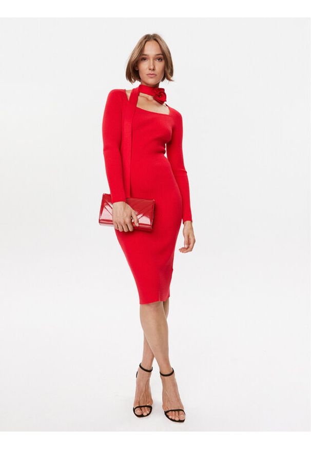 Gaudi Sukienka dzianinowa 321FD13008 Czerwony Regular Fit. Kolor: czerwony. Materiał: wiskoza, dzianina