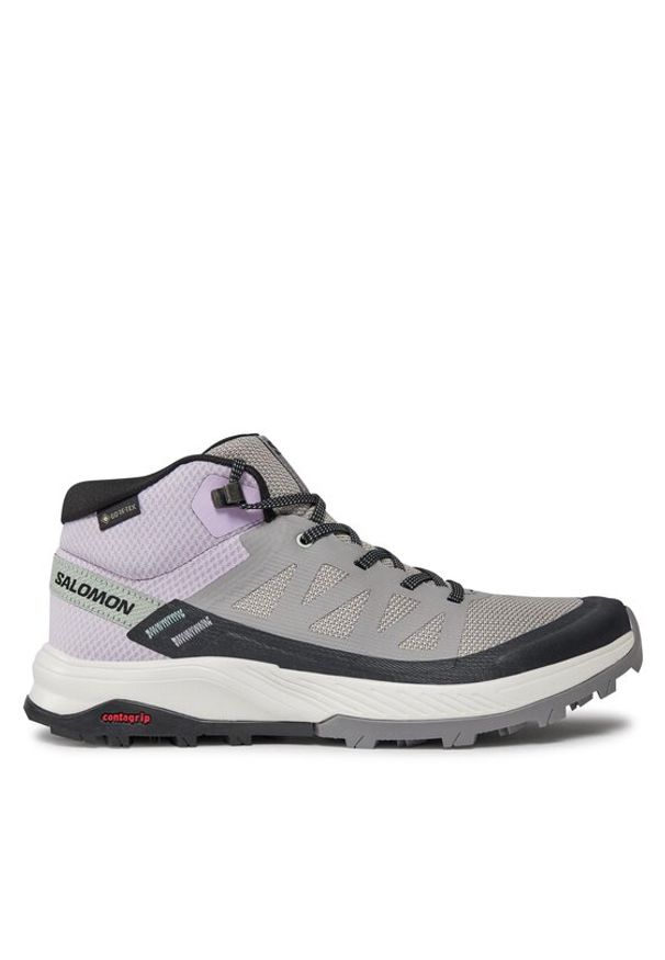 salomon - Salomon Trekkingi Outrise Mid GORE-TEX L47160600 Czarny. Kolor: szary. Materiał: syntetyk