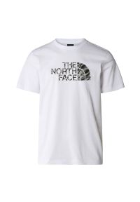 Koszulka The North Face Easy 0A87N5YPO1 - biała. Kolor: biały. Materiał: bawełna. Długość rękawa: krótki rękaw. Długość: krótkie. Wzór: nadruk #1