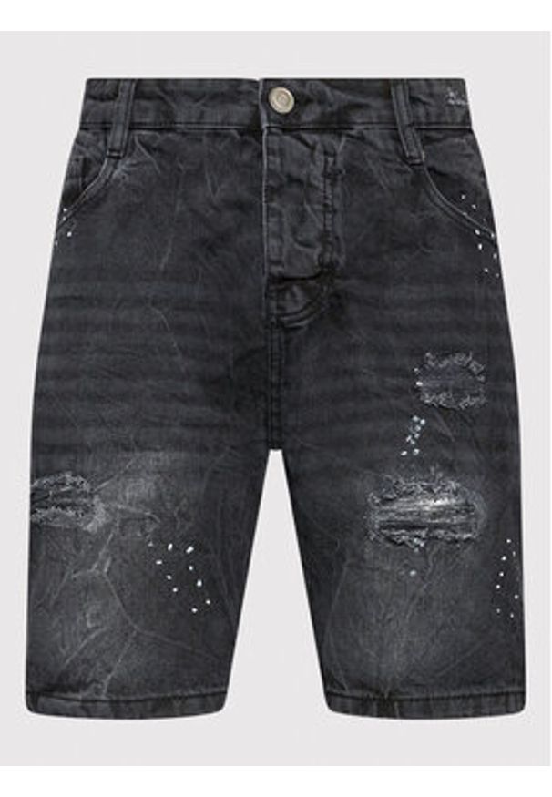 Brave Soul Szorty jeansowe MSRT-OREGON Czarny Skinny Fit. Kolor: czarny. Materiał: bawełna, jeans