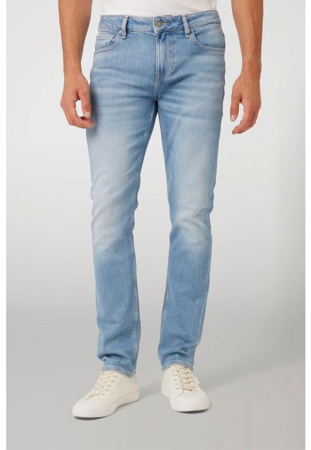 Guess - GUESS Błękitne męskie spodnie jeansowe Angels, Rozmiar 30/32. Kolor: niebieski