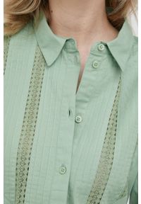 JDY koszula bawełniana damska kolor zielony relaxed z kołnierzykiem klasycznym. Typ kołnierza: kołnierzyk klasyczny. Kolor: zielony. Materiał: bawełna. Wzór: aplikacja. Styl: klasyczny #5