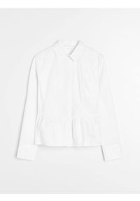 Sinsay - Koszula z krytą plisą i falbaną - biały. Kolor: biały #1