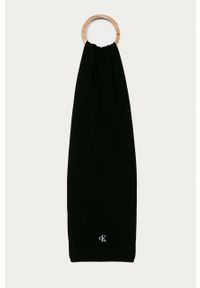 Calvin Klein Jeans - Szalik. Kolor: czarny. Materiał: bawełna, dzianina. Wzór: gładki #1
